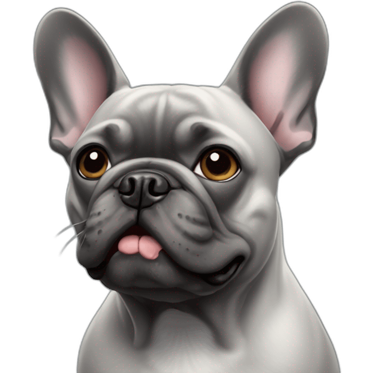 dark grey french bulldog emoji