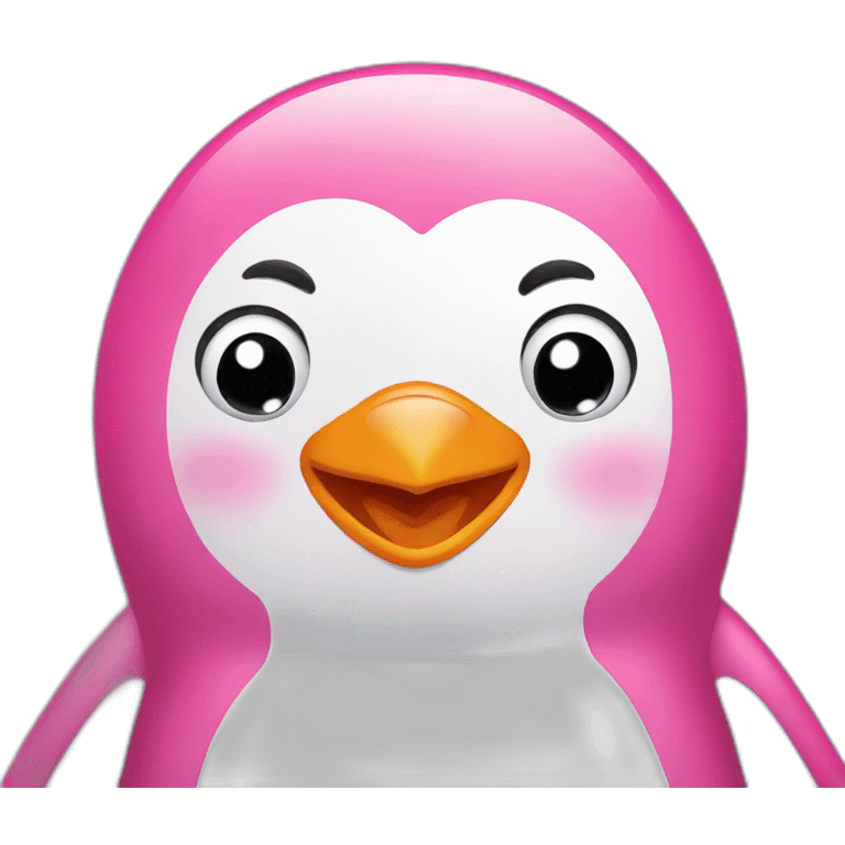 happy pink penguin  emoji