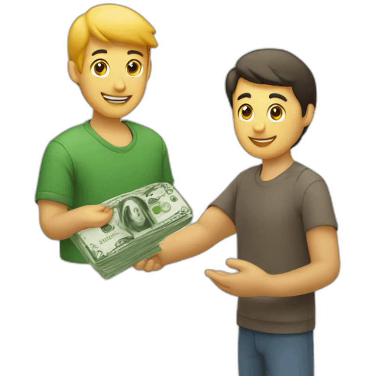 HANDING THE MONEY TO A SUPPLIER emoji