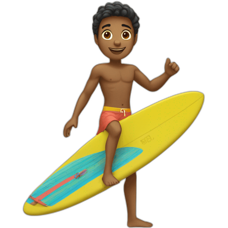 Beau garçon qui surf emoji