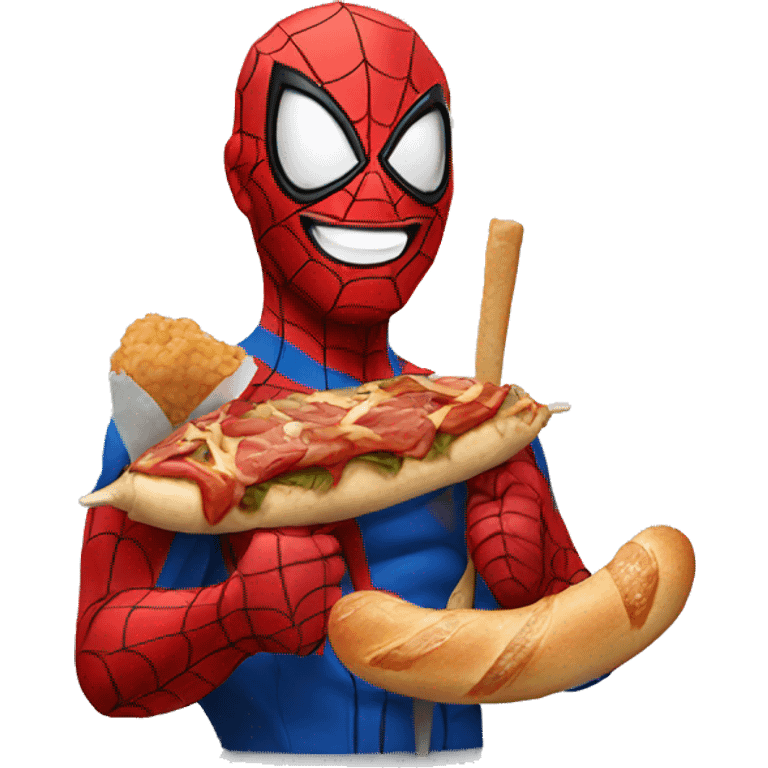 Spiderman with a kebab emoji