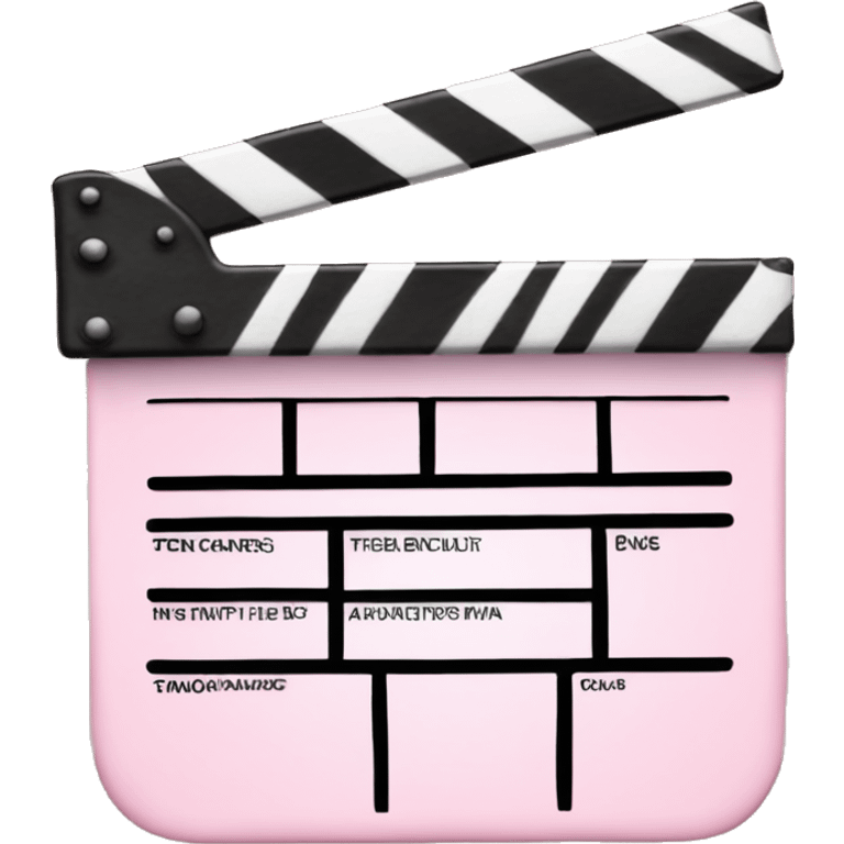 Pale pink movie clapper board emoji