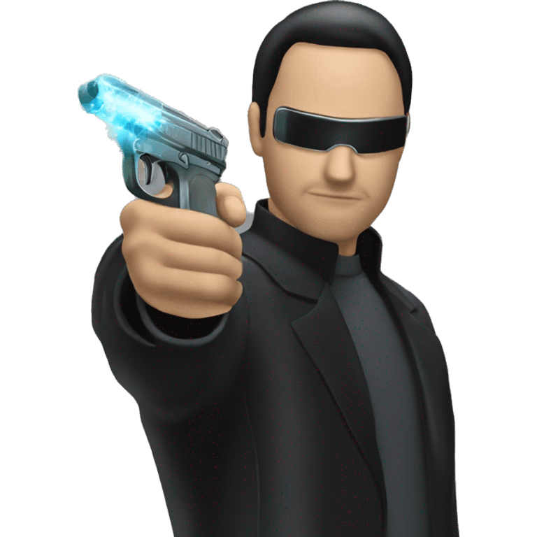  Matrix Neo, stopping bullets with palm emoji