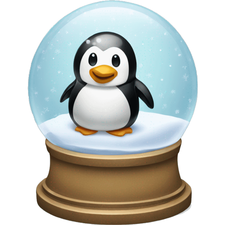 Penguin Christmas snow globe emoji