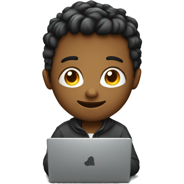 Cute programmer on his laptop emoji