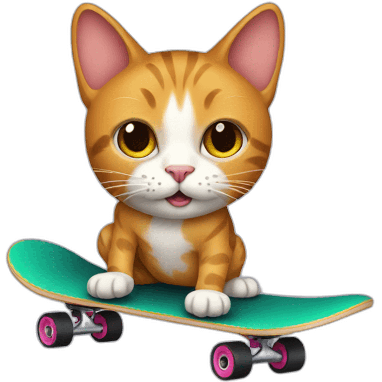 Cat on skateboard emoji