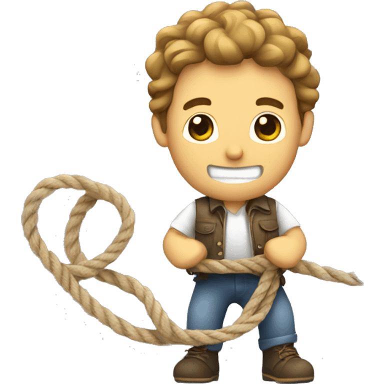 Man holding a rope emoji