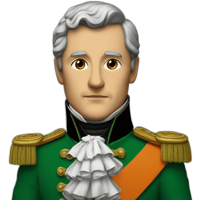 napoléon in green and orange coat with H logo emoji