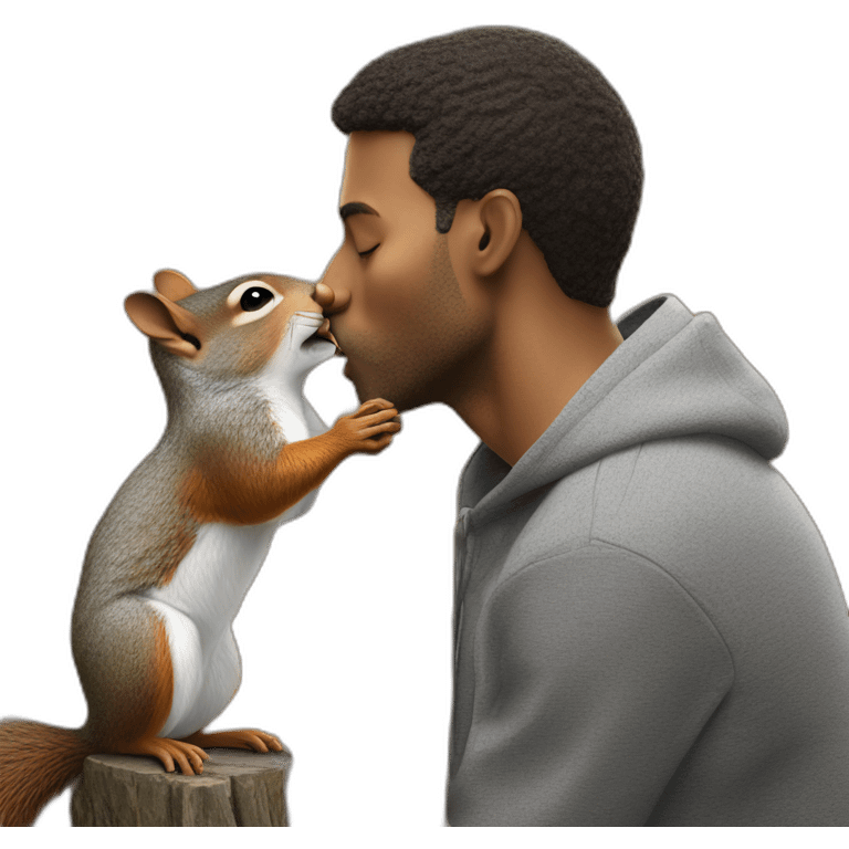 Kiss-blowing with squirrel emoji