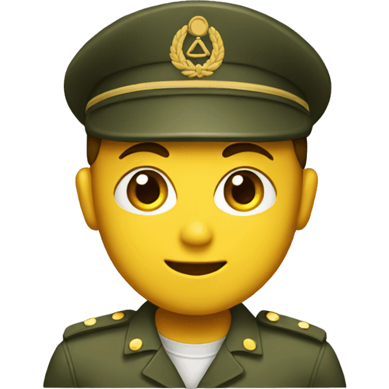 Can wearing army uniform  emoji