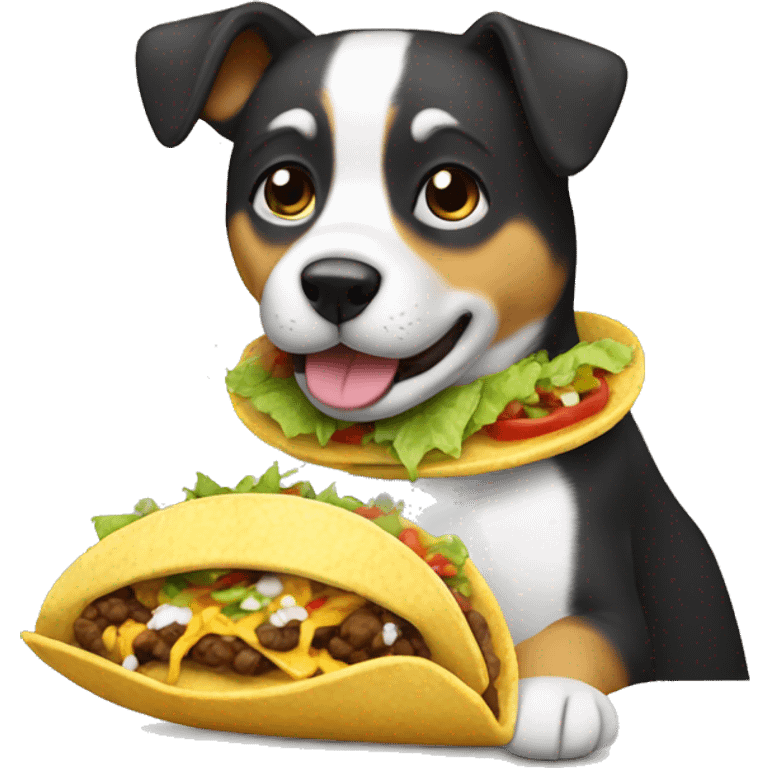 Un perro comiendo un taco mexicano  emoji