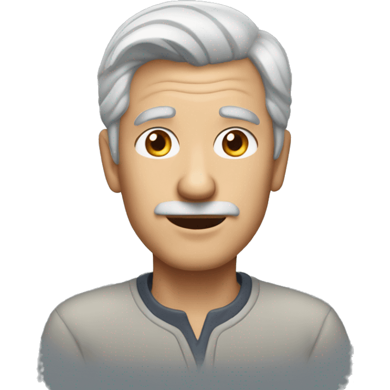 man 60 yearsold grey hair emoji