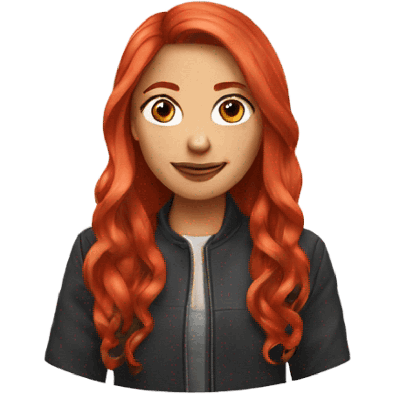 red-haired girl with long hair blogger emoji