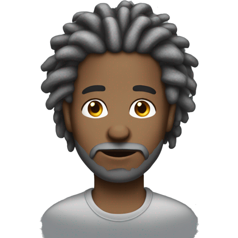 black man 50 ish dreads hair grey bearded  emoji