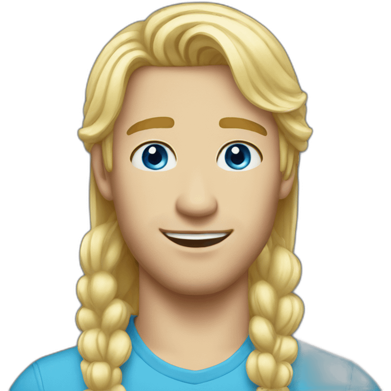 Blonde hair blue eyes guy emoji