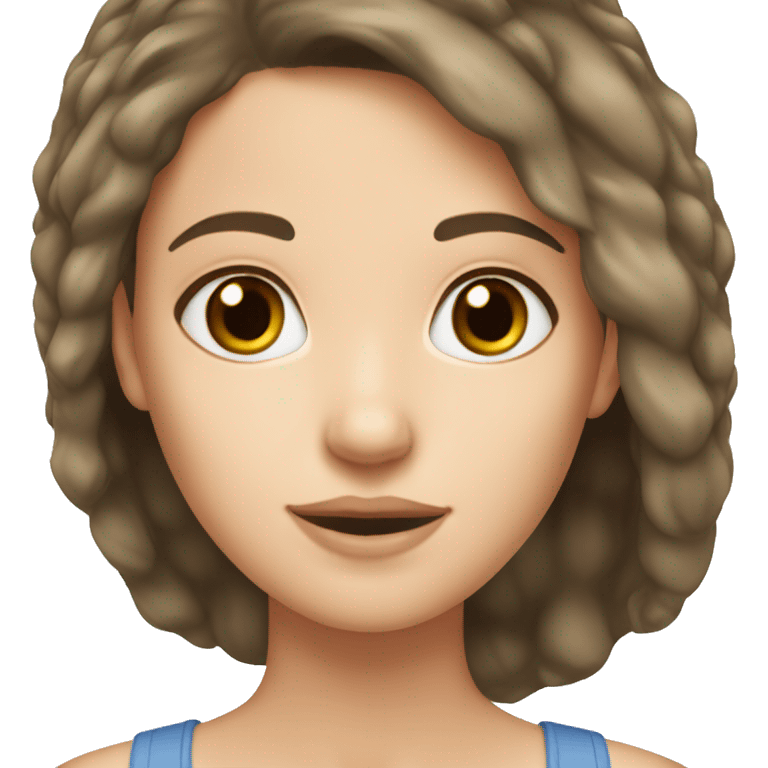 Brunette hair white girl skincare emoji