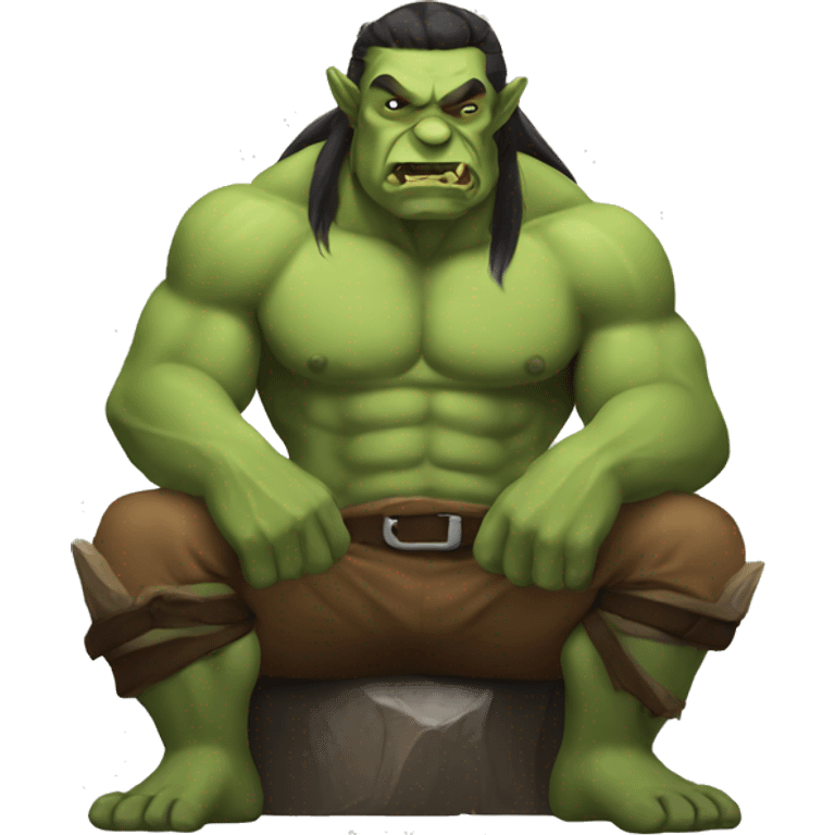 sitting muscular orc emoji