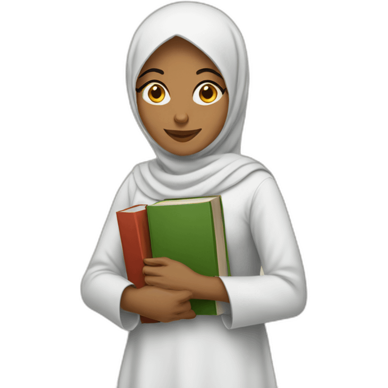 Muslim woman with books emoji