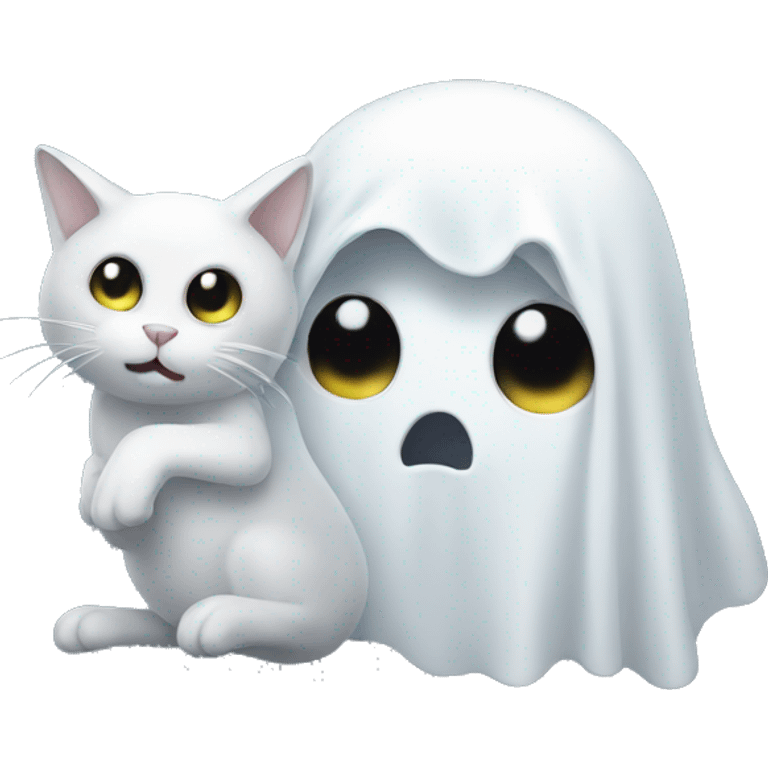 Ghost holding a cat emoji