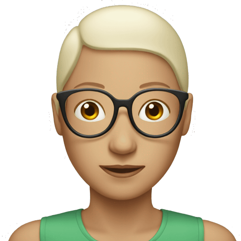 Glasses woman with bald man emoji