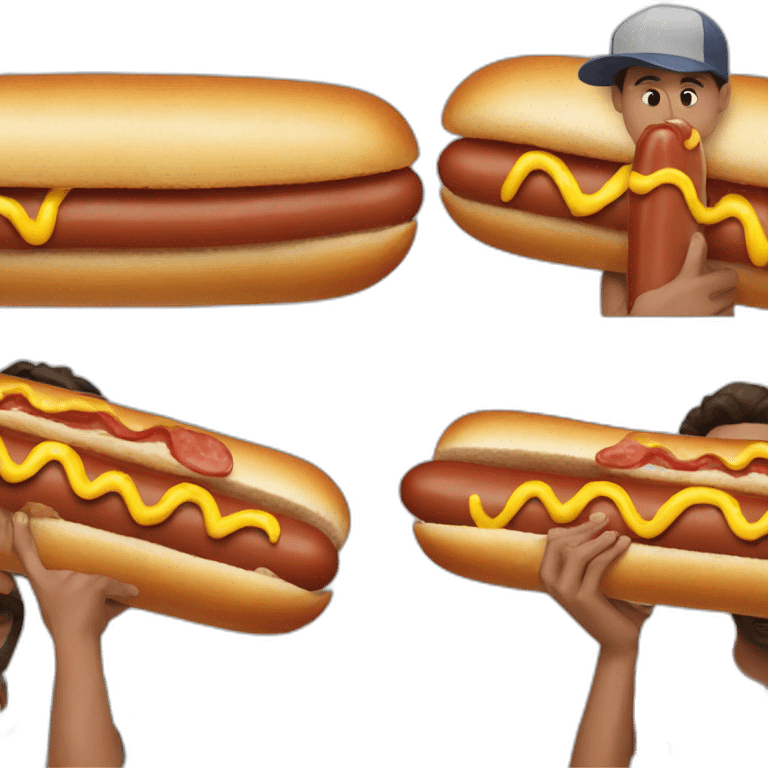 4 guys eating hotdogs emoji