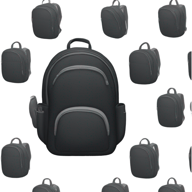 Black backpack without pockets and gray zippers emoji