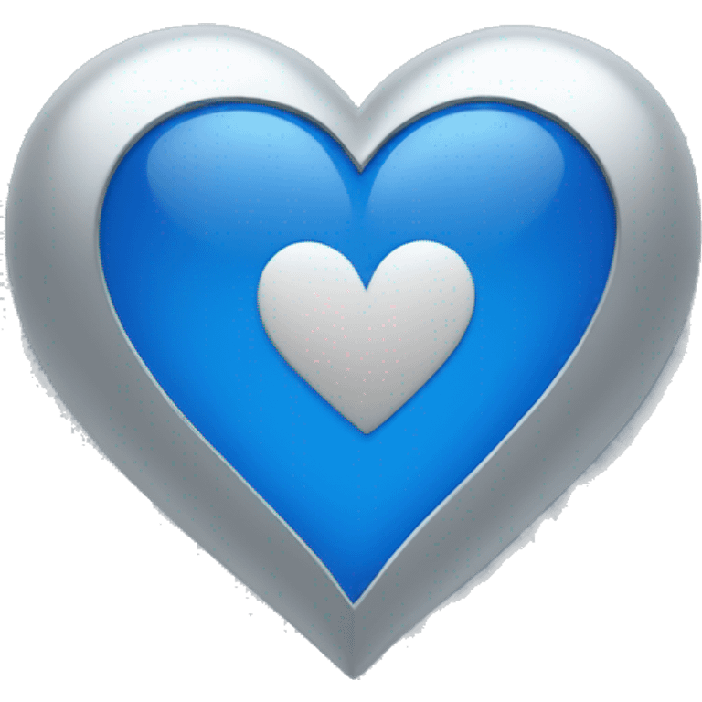 blue heart mixed with a silver heart emoji