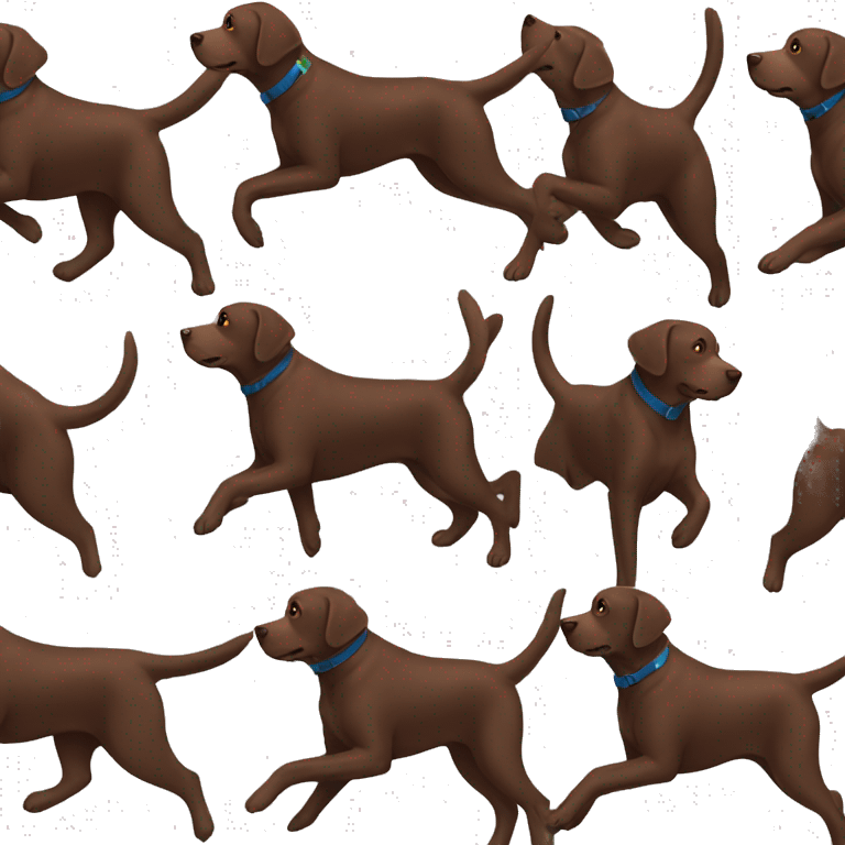 chocolate lab running emoji