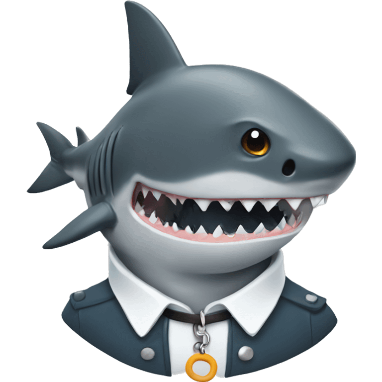 shark wearing a collar emoji