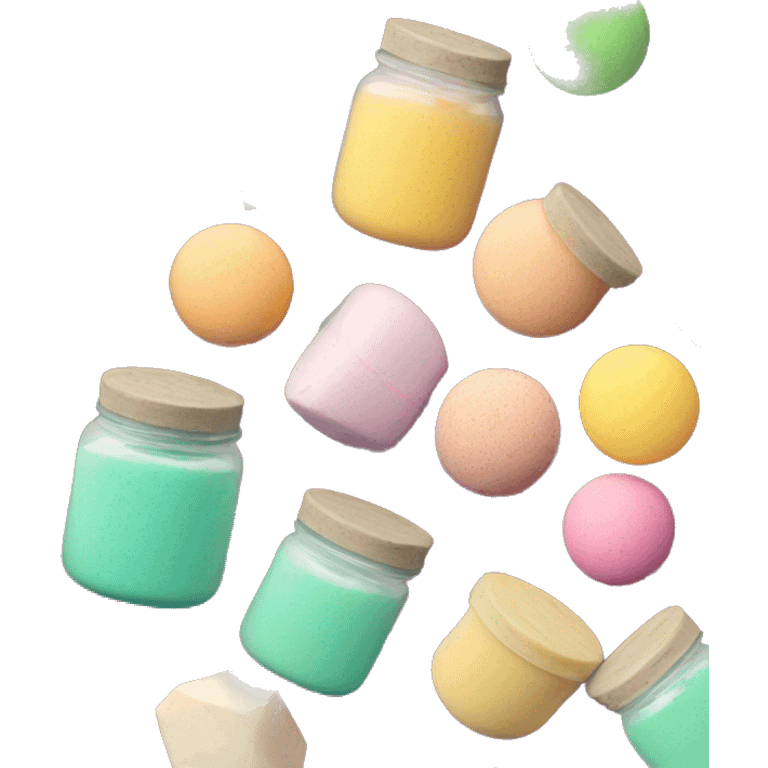 Jar of different lush bath bombs emoji