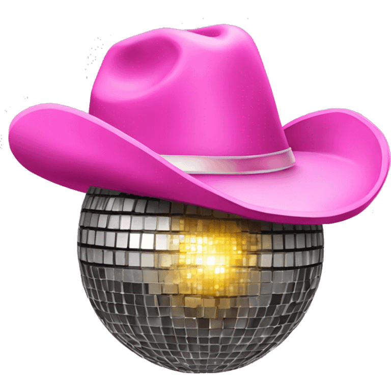 disco ball with a pink cowboy hat emoji