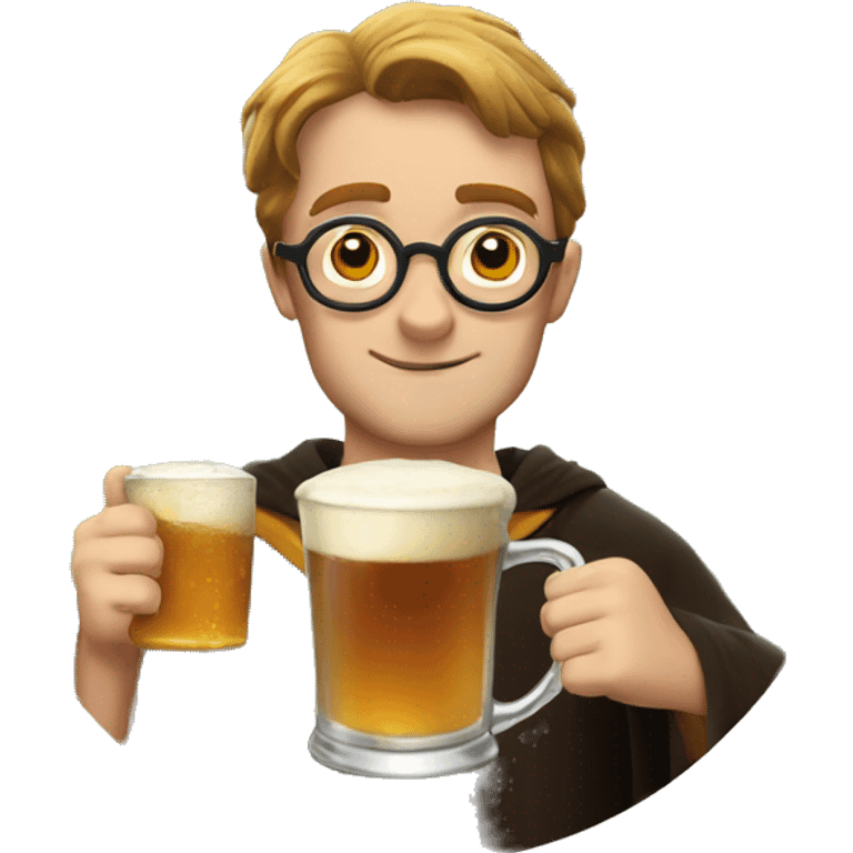 Harry Potter drinking butter beer emoji