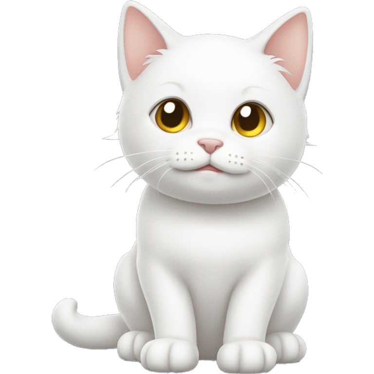 Cute white cat ￼ emoji