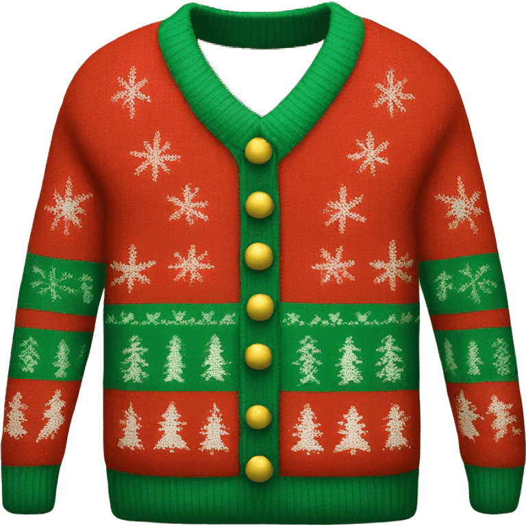 red and green christmas sweater emoji