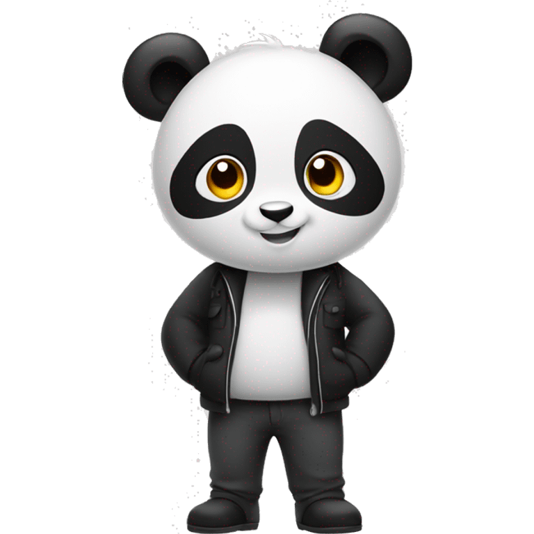 A panda boy cartoon saying hello emoji