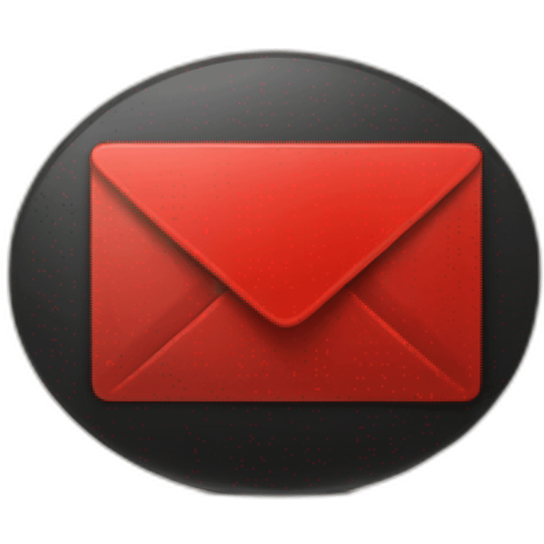 black and red email emoji