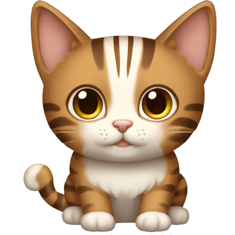 A brown striped cat with angel’s wings emoji