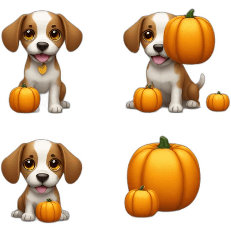 dog with a pumpkin emoji