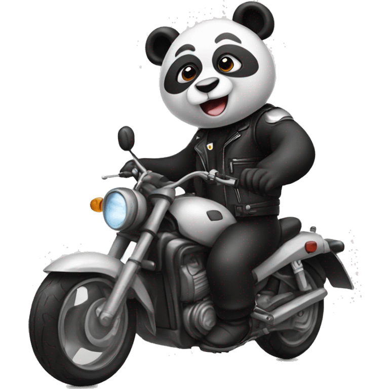 Panda on a motorcycle emoji