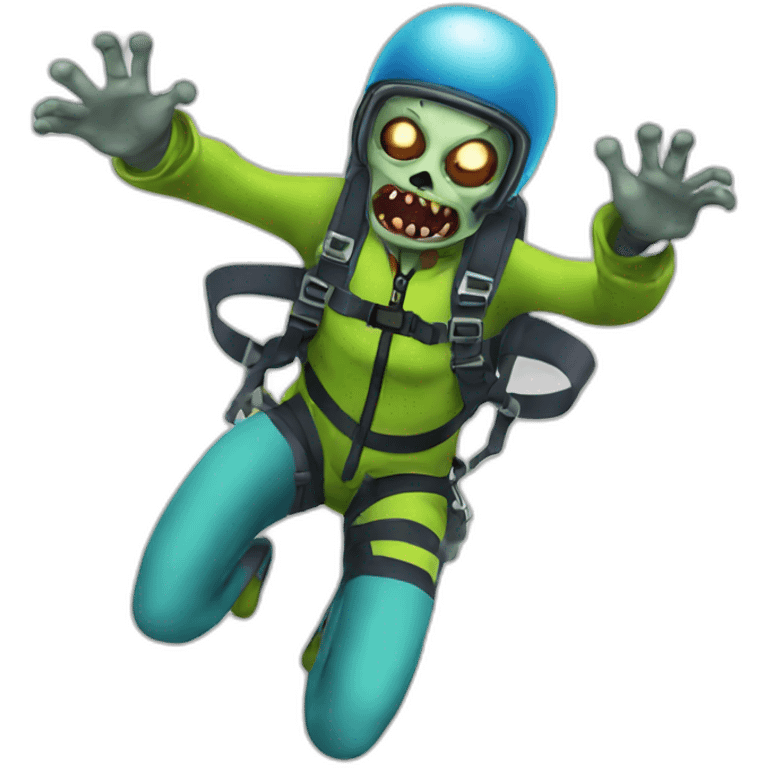 Skydiving Zombie emoji