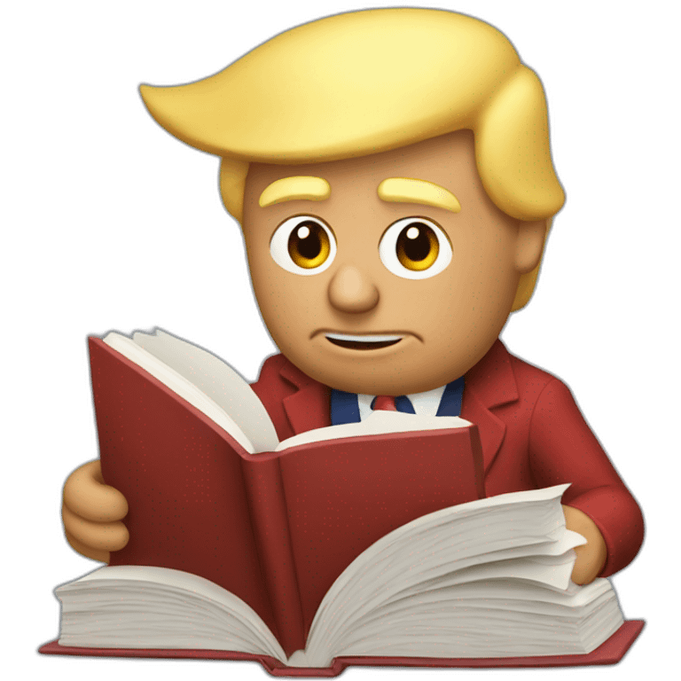 donald trump reading a book emoji