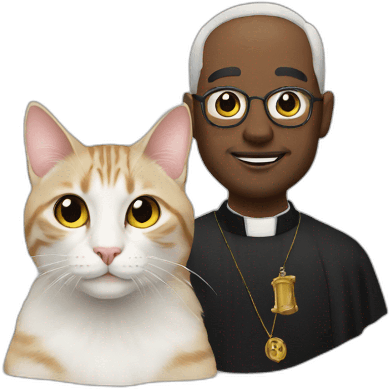 Priest and cat  emoji