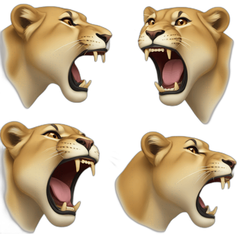 Lioness roaring emoji