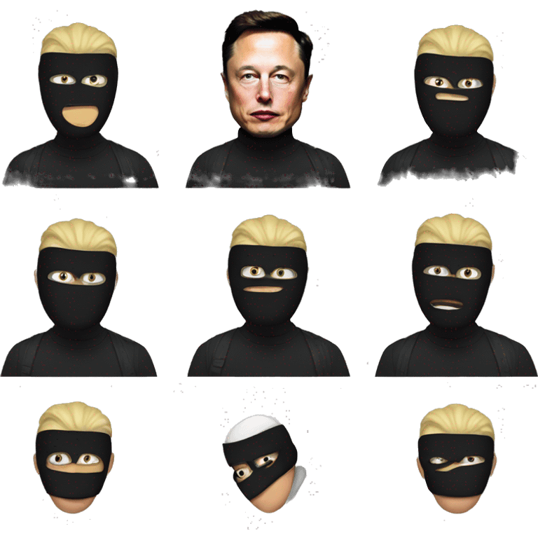 Elon Musk with ski mask emoji