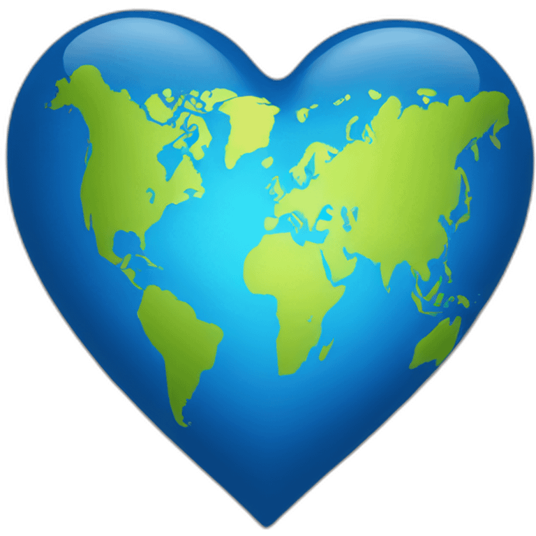 blue globe heart emoji