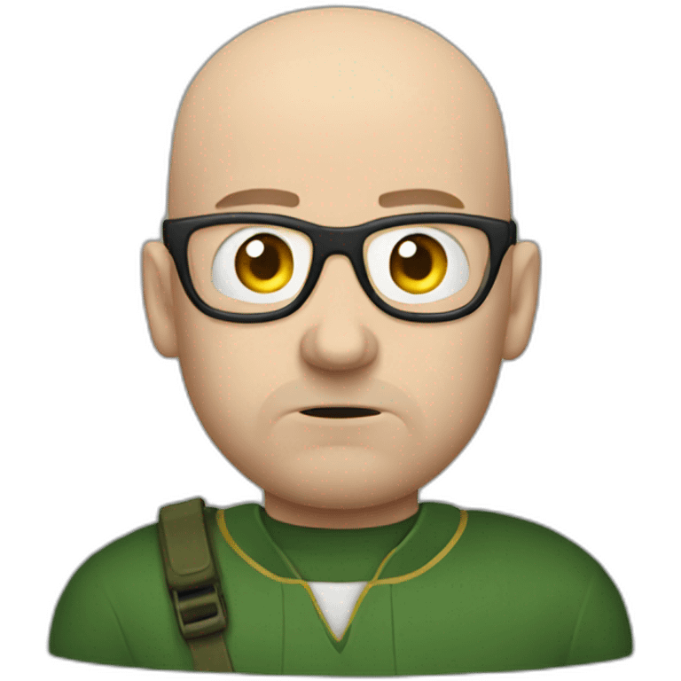 Sad bald Irish call of duty man with glasses emoji