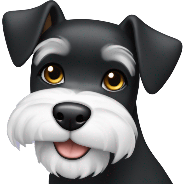 Mini schnauzer black with white mustache and eyebrows  emoji