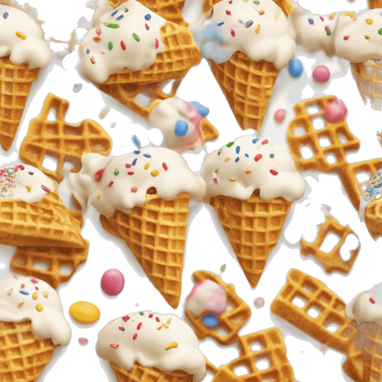 Soft ice cream in a crispy waffle with sprinkles  emoji