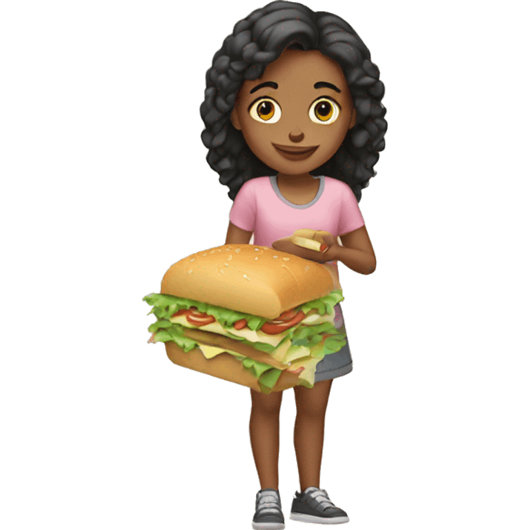 a girl with a sandwich  emoji