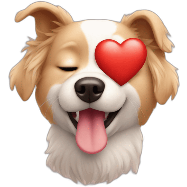 Dog in love chiken emoji